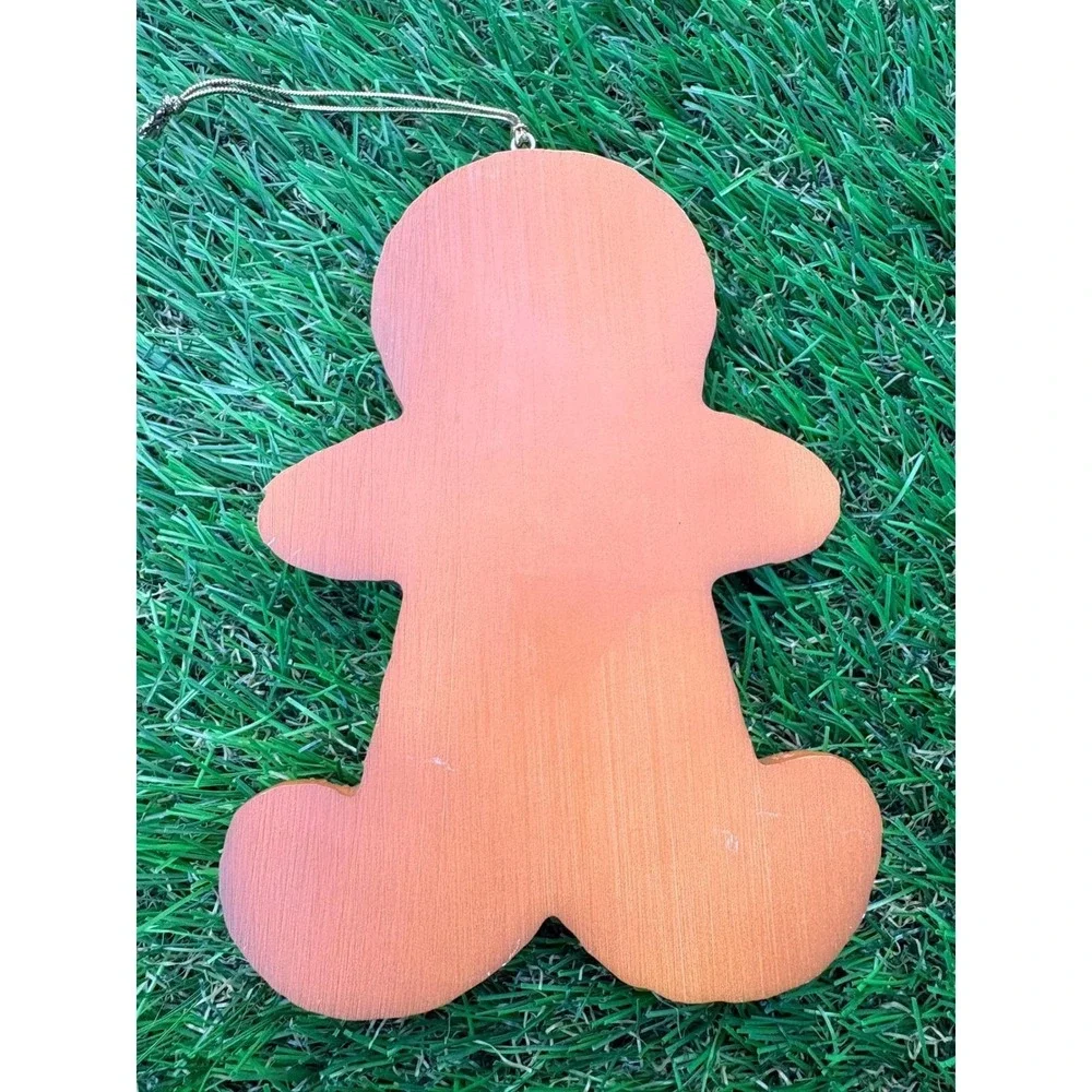 Gingerbread Man‎ Christmas Ornament Red Bow Tie Colorful Buttons Holiday Decor